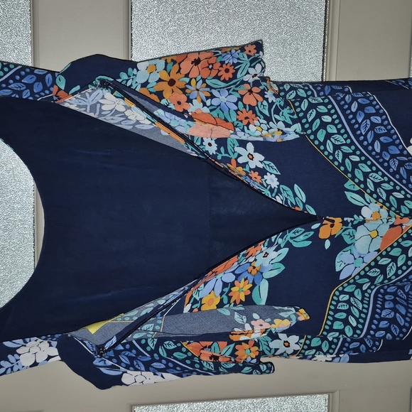 Maeve Navy Floral Mini Tunic Dress - Picture 5 of 7